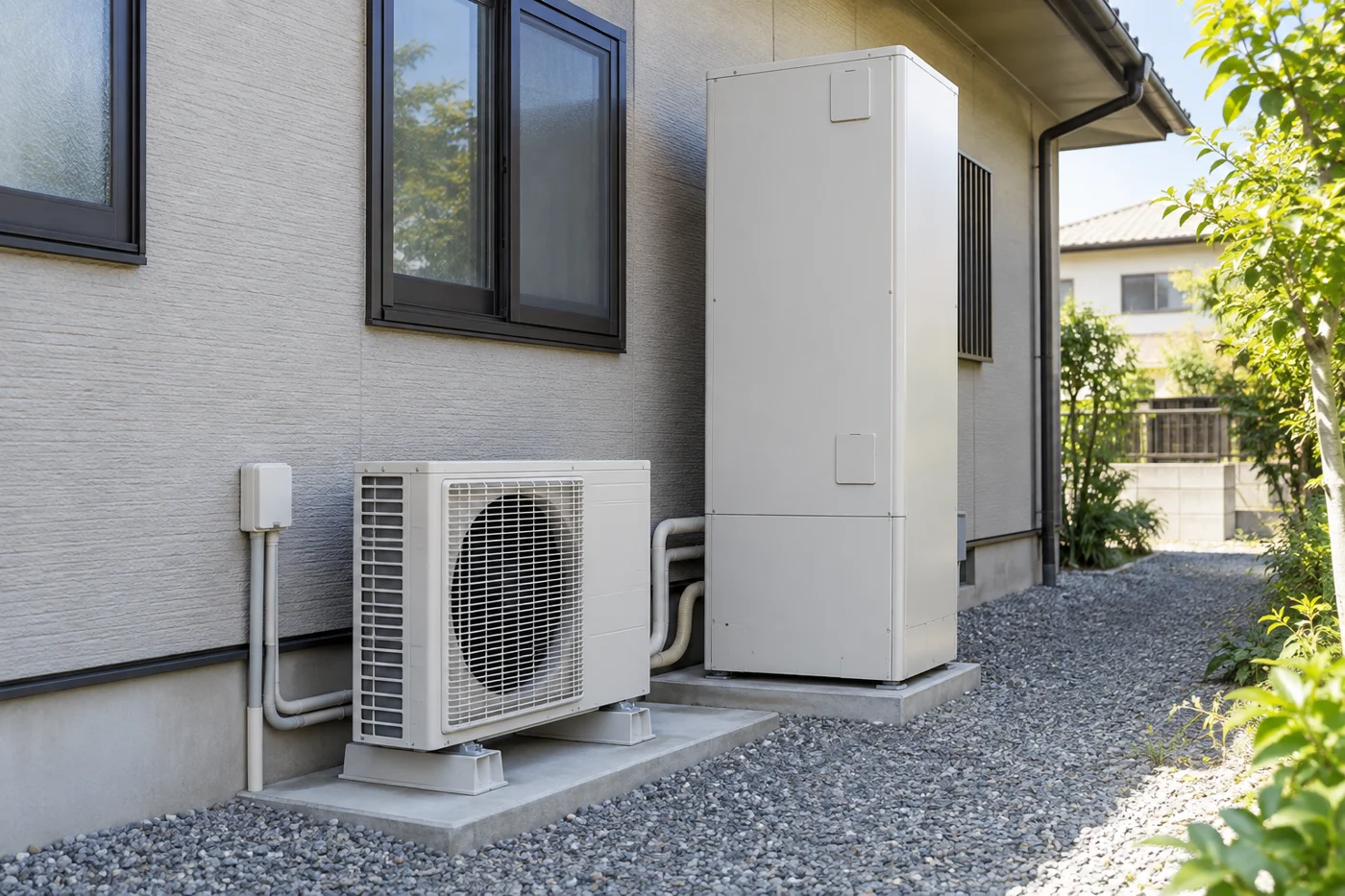 AIによる給湯器の設置イメージ/特定の商品・日昇の施工例ではありません